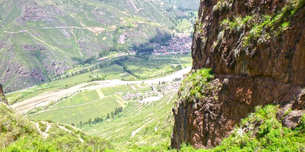 Beautiful view from huchuy qosqo to the sacred valley