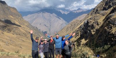 Beautiful photo with our group on the Salkantay trek 7 days + Classic Inca trail