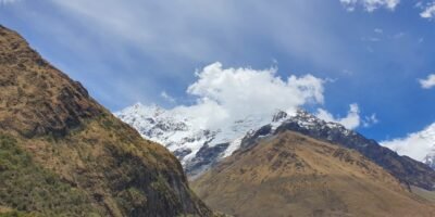 Beautiful views of Humantay mountain on the Salkantay trek