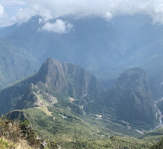 a look from the Machu Picchu mountain to the entire Machu Picchu citadel