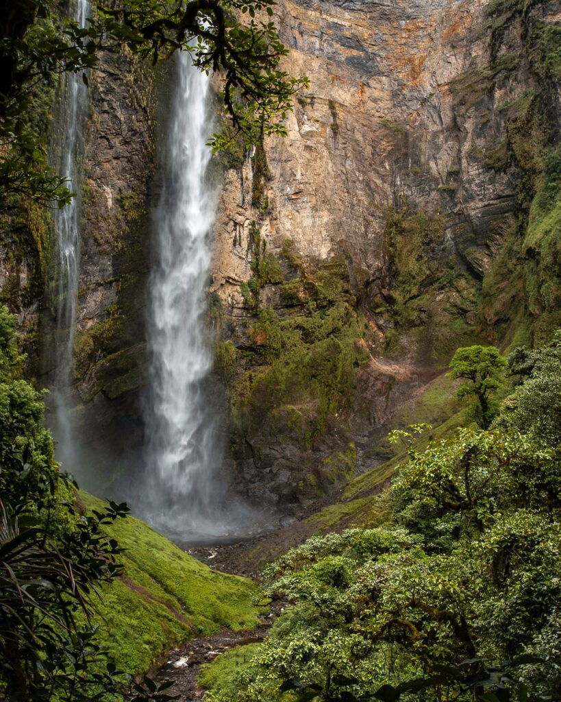 The fall of water, Gocta waterfall