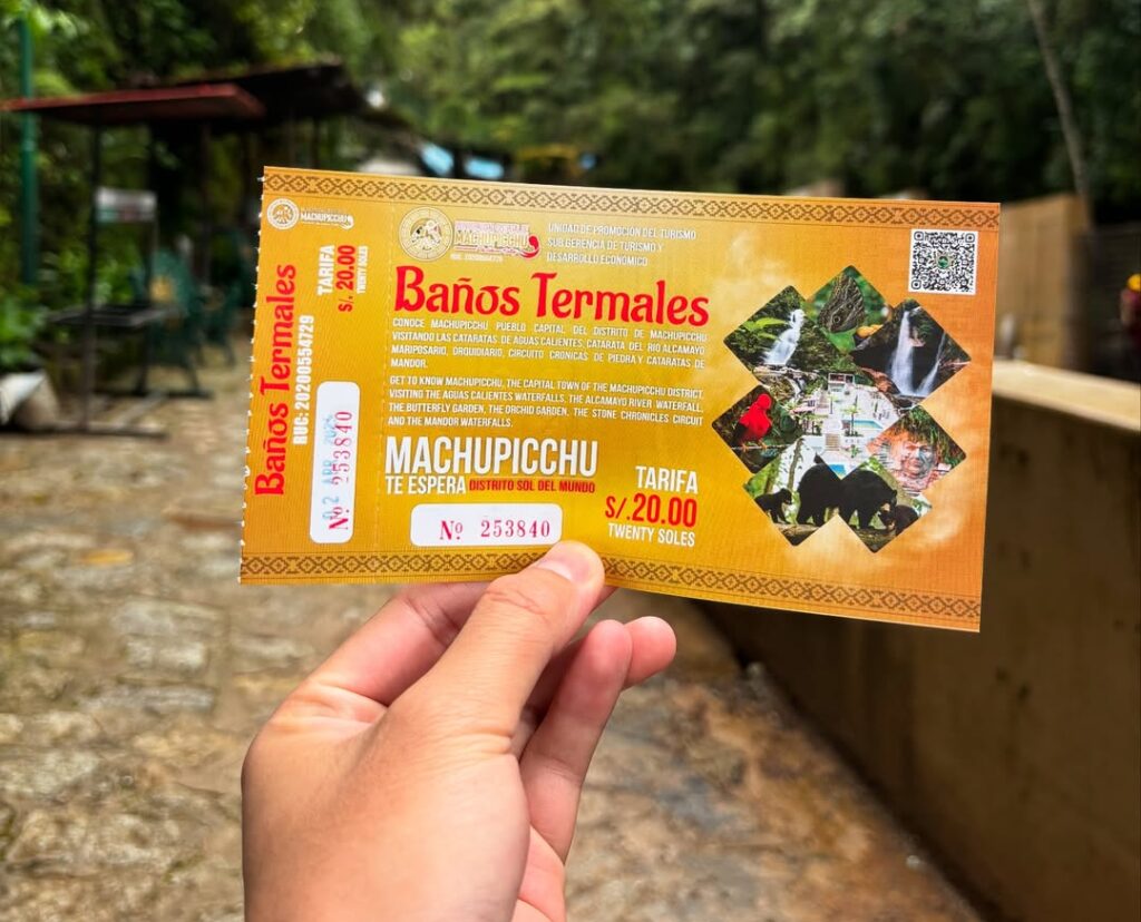 entrance ticket to the Hot Springs