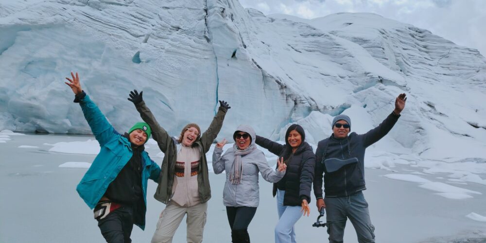 on the shore of Lake Quelccaya