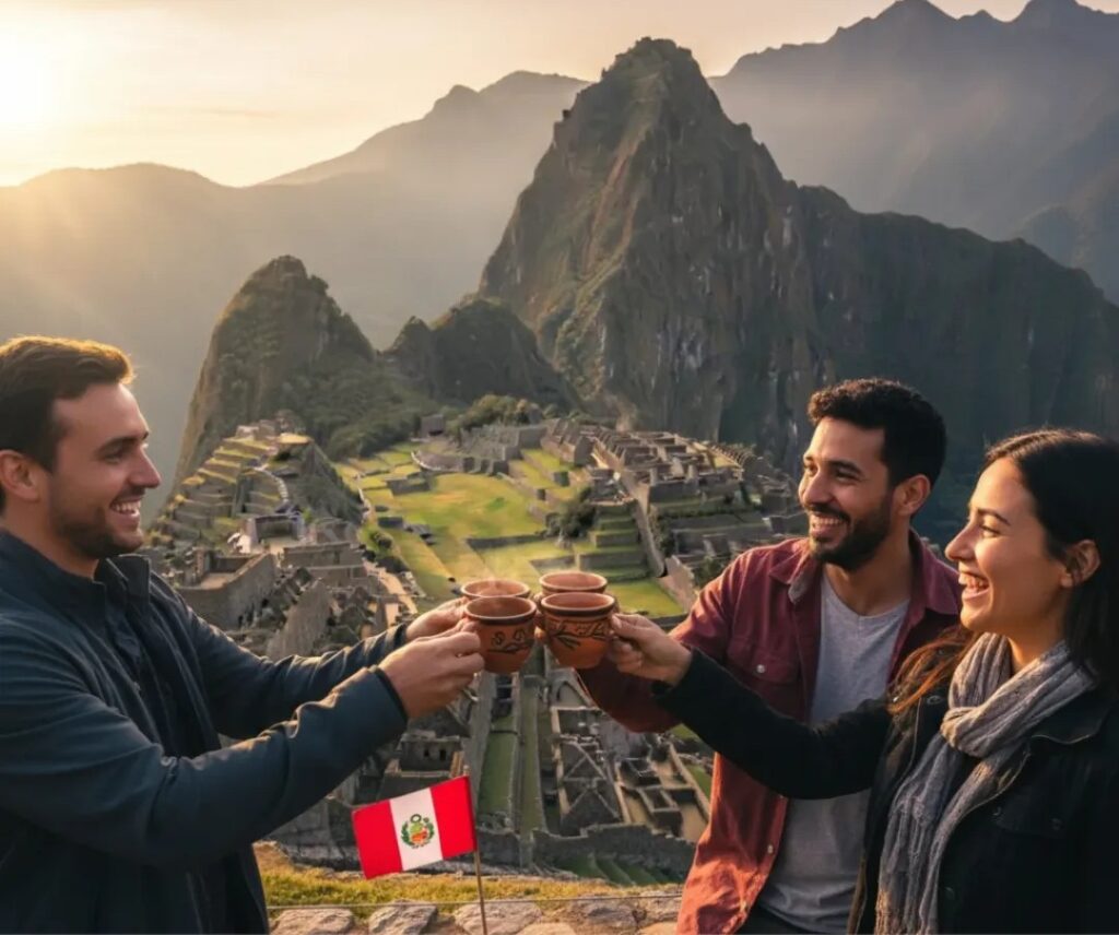 Machu Picchu Altitude: Essential Guide 6 tourists drinking coca tea