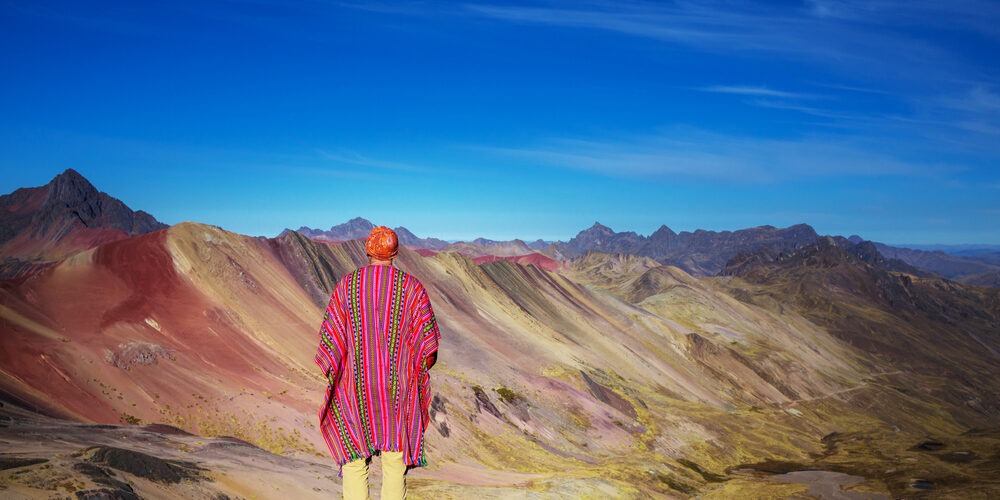 Beautiful view of the Rainbow Mountain valley