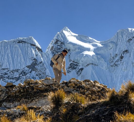 Beautiful snowy Salkantay mountain